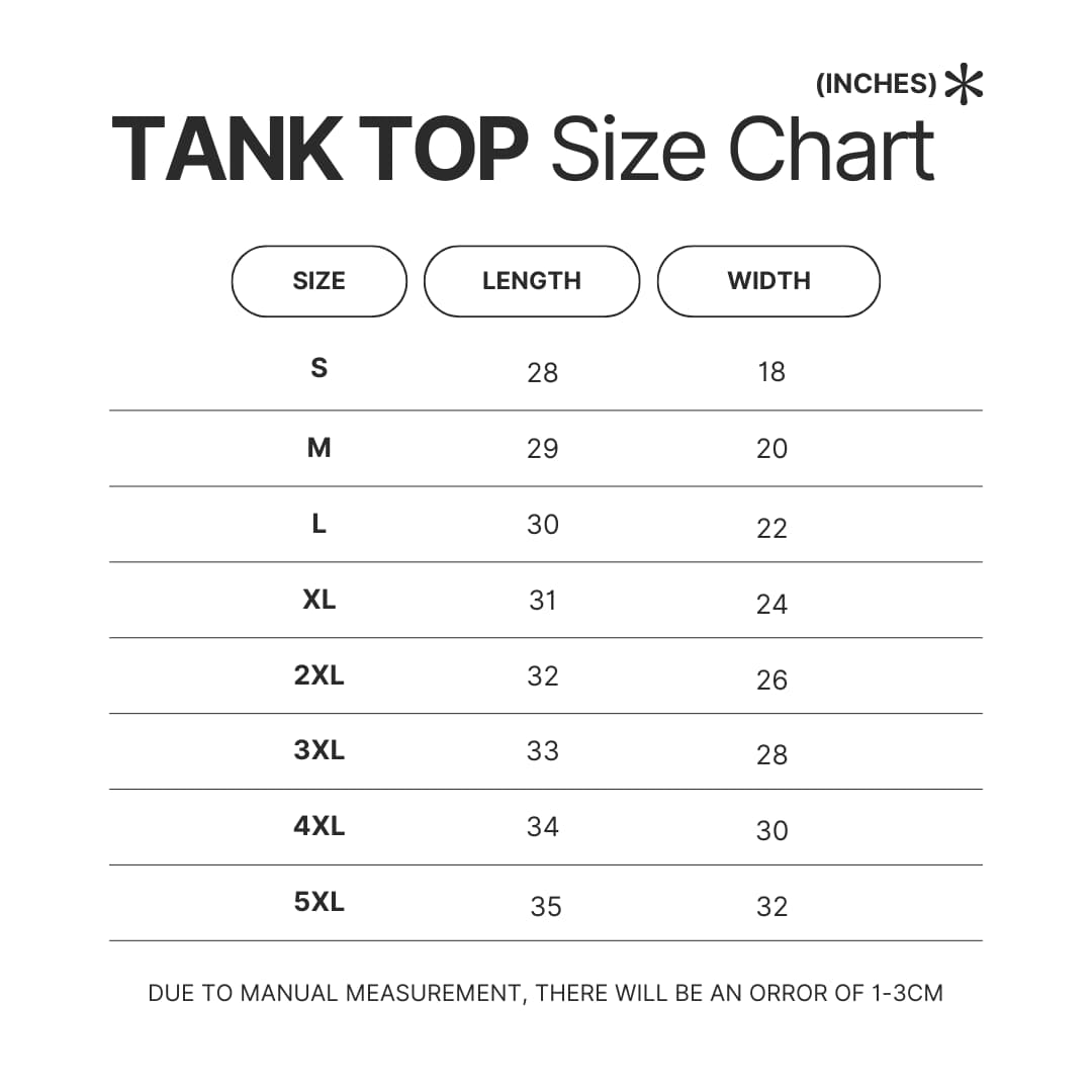 Tank Top Size Chart - Game Of Thrones Shop
