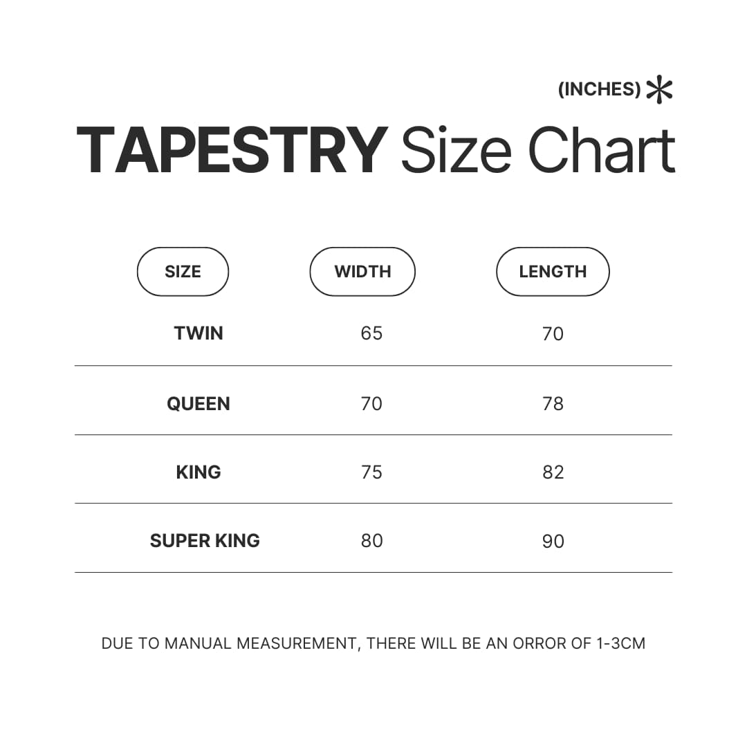 Tapestry Size Chart - Game Of Thrones Shop