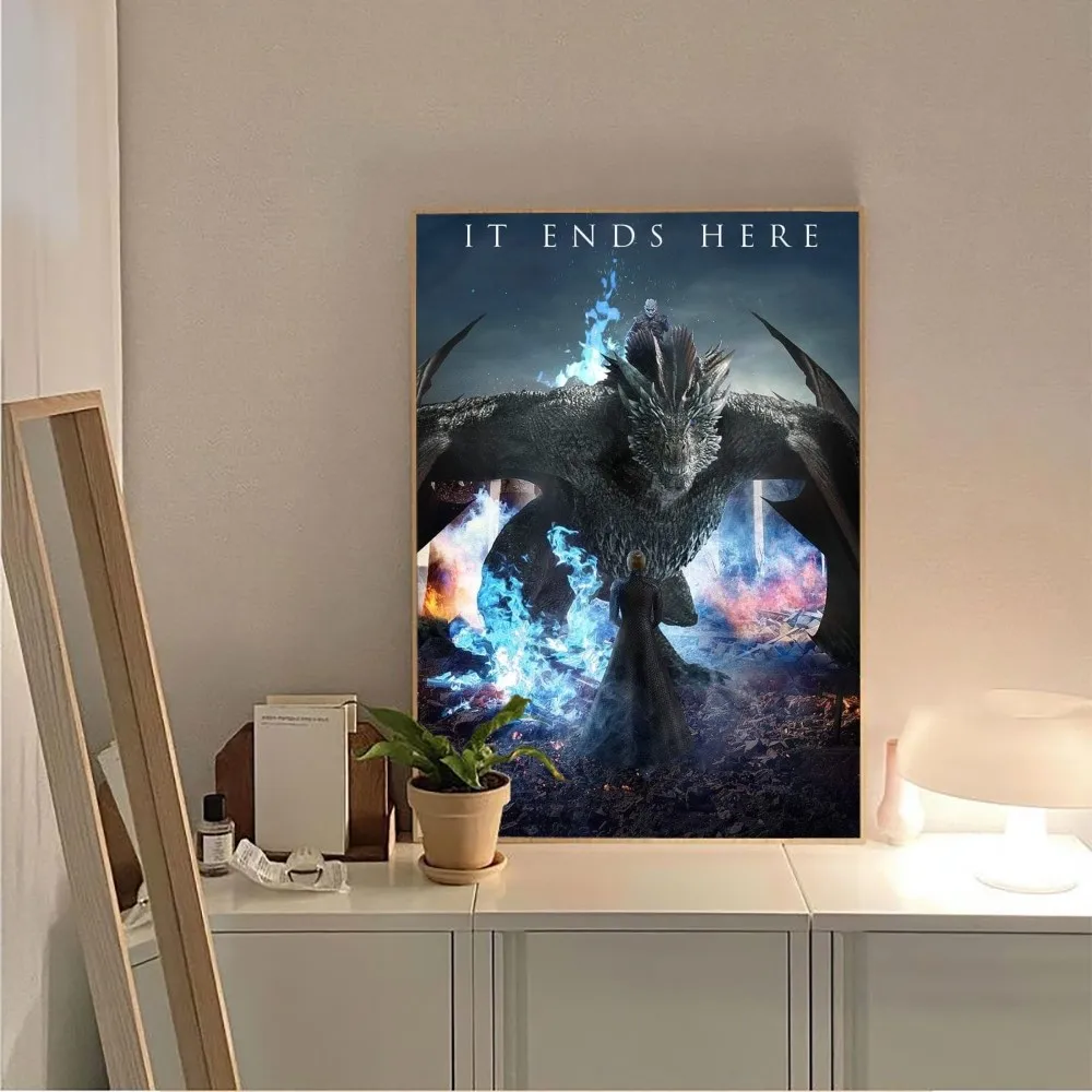 A Thrones Dragon Poster No Framed Poster Kraft Club Bar Paper Vintage Poster Wall Art Painting 14 - Game Of Thrones Shop